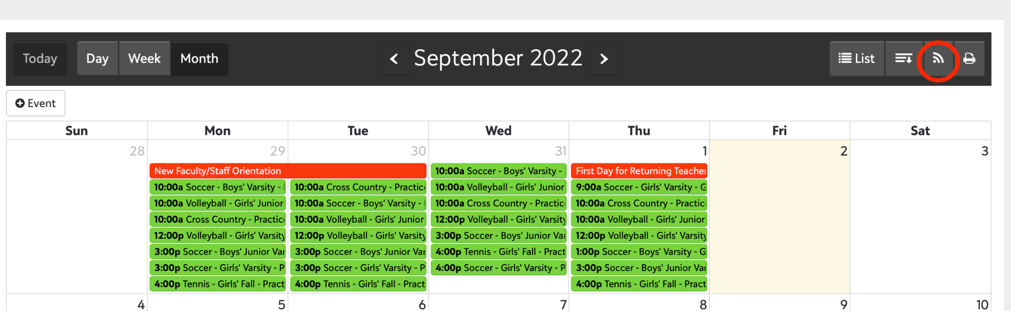 Adding a Cycle Day Calendar/School Calendar Friends Seminary Support